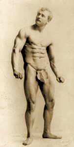 Eugen Sandow in classical ancient Greco-Roman pose